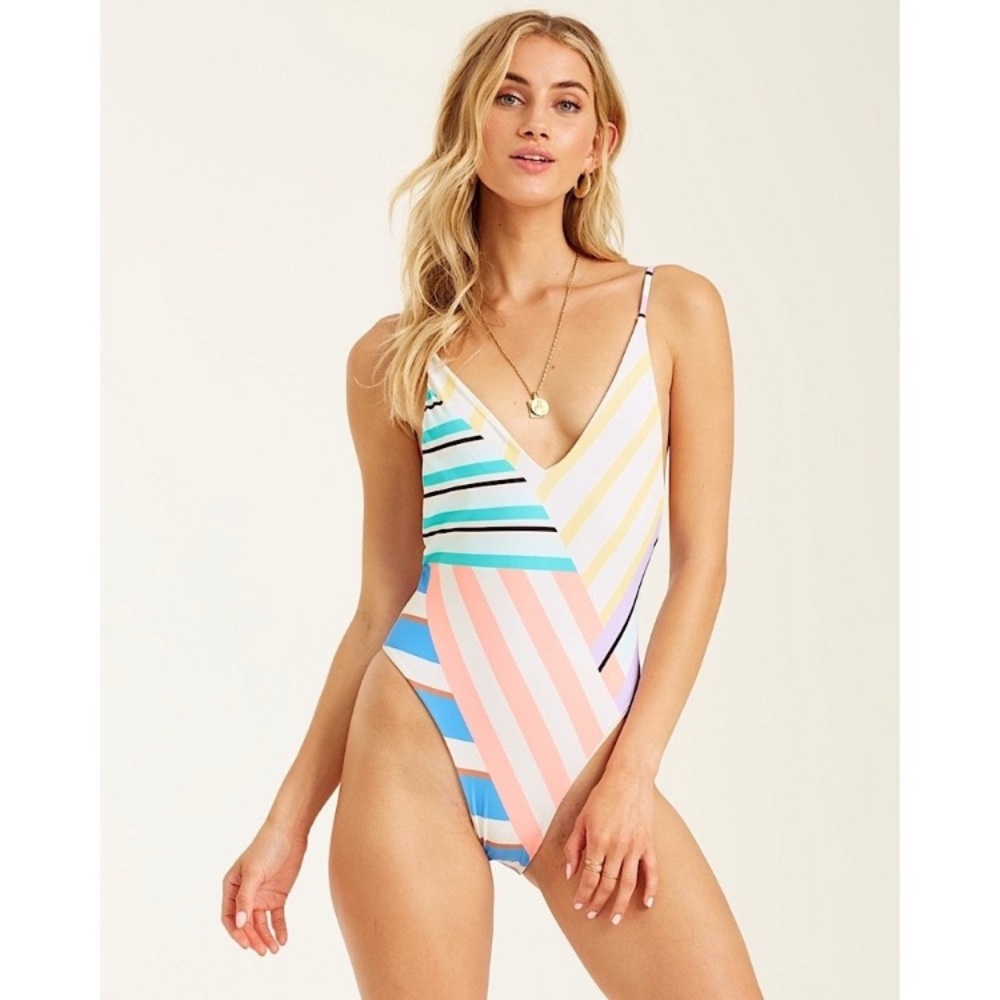 Billabong Abstract Break A Dawn V-Neck Swim One Piece